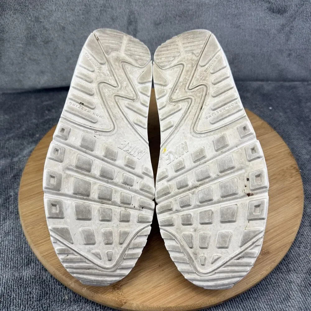 Nike Air Max 90 Shoes Boys Size 7 White Leather Athletic Sneakers CD6864-100